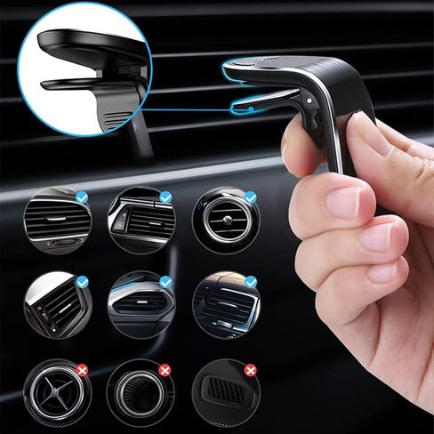 حامل هاتف عالمي أسود مزود بفتحة تهوية للسيارة وحامل تثبيت مغناطيسي للهاتف الخلوي GPS Suporte حامل هاتف السيارة الخلوي، وحوامل الهاتف الخلوي للسيارات، والإكسسوارات، والسيارات in Saudi Arabia