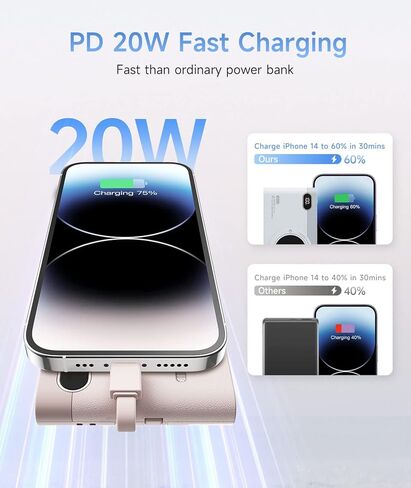 Freet Portable Charger 10000mAh 22.5W Fast Charging Power Bank PD 20W and QC 3.0 with Built in Two Cables, External Battery Pack Phone Charger, Compatible with iPhone, Android etc (Blue) in Saudi Arabia