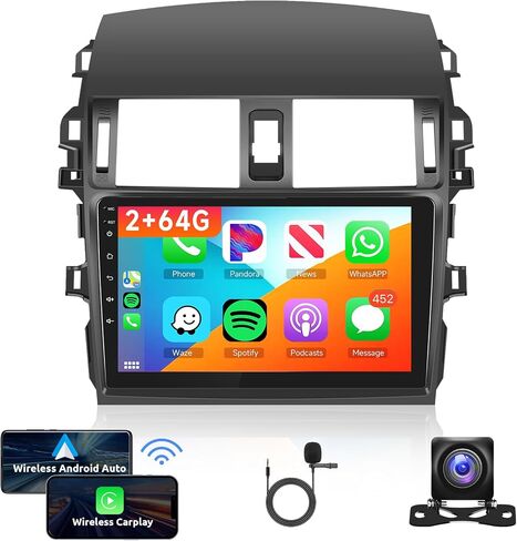 Apple Carplay Car Stereo for Toyota Corolla 2009 2010 2011 2012 2013 Android Radio 2G+64G, Rimoody 9’’ Touch Screen Android Auto Bluetooth GPS WiFi FM Mirror Link Backup Camera in Saudi Arabia