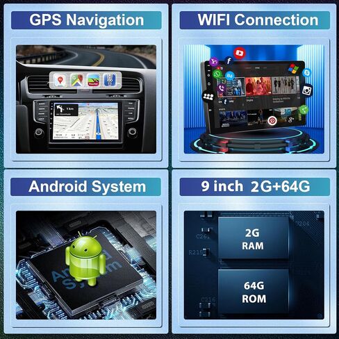 Apple Carplay Car Stereo for Toyota Corolla 2009 2010 2011 2012 2013 Android Radio 2G+64G, Rimoody 9’’ Touch Screen Android Auto Bluetooth GPS WiFi FM Mirror Link Backup Camera in Saudi Arabia