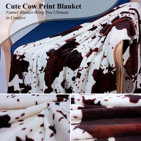 Cow Print Blanket, Soft Lightweight Cow Baby Blankets for Boys Girls, Double-Sided Cute Black Cow Blanket Soft Warm Cozy Toddler Blankets for Boys Daycare, Cow Gifts for Kids Blanket 50x40 inch in Saudi Arabia