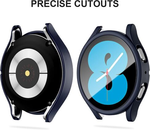 [5+5Pack] Samsung Galaxy Watch 5 2022 & Watch 4 2021 Screen Protector and Case 44mm, Kakufunny Anti-Fog Face Cover Tempered Glass Film & Hard PC Protective Bumper for Galaxy Watch 44 mm, Accessories in Saudi Arabia