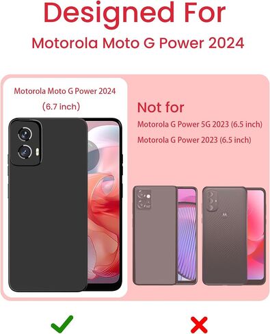 for Motorola Moto G Power 5G 2024 Case with 2X Screen Protector, Camera Protection, Soft Anti-Scratch Microfiber Lining, Ultra Slim Liquid Silicone Protective Phone Case (Red, CS) in Saudi Arabia