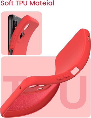 for Motorola Moto G Power 5G 2024 Case with 2X Screen Protector, Camera Protection, Soft Anti-Scratch Microfiber Lining, Ultra Slim Liquid Silicone Protective Phone Case (Red, CS) in Saudi Arabia