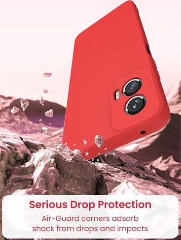 for Motorola Moto G Power 5G 2024 Case with 2X Screen Protector, Camera Protection, Soft Anti-Scratch Microfiber Lining, Ultra Slim Liquid Silicone Protective Phone Case (Red, CS) in Saudi Arabia