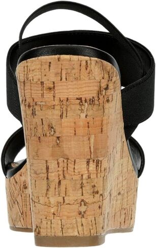 Limelight - Women's Open Square Toe Cork Wedge Sandals with Elastic Straps in Saudi Arabia