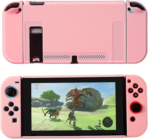 حافظة حماية من MYCHEER لجهاز Nintendo Switch ووحدة التحكم Joy-con، غطاء من البولي كربونات بتصميم Macaron لوحدة التحكم Switch وJoycon (وردي) in Saudi Arabia