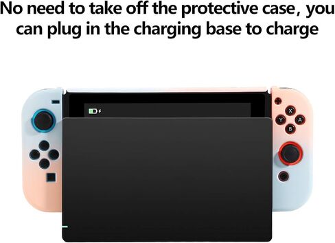 حافظة حماية من MYCHEER لجهاز Nintendo Switch ووحدة التحكم Joy-con، غطاء من البولي كربونات بتصميم Macaron لوحدة التحكم Switch وJoycon (وردي) in Saudi Arabia