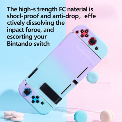 حافظة حماية من MYCHEER لجهاز Nintendo Switch ووحدة التحكم Joy-con، غطاء من البولي كربونات بتصميم Macaron لوحدة التحكم Switch وJoycon (وردي) in Saudi Arabia