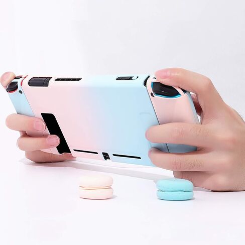 حافظة حماية من MYCHEER لجهاز Nintendo Switch ووحدة التحكم Joy-con، غطاء من البولي كربونات بتصميم Macaron لوحدة التحكم Switch وJoycon (وردي) in Saudi Arabia