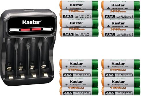 Kastar 16-Pack AAAJ 1.2V 1000mAh Ni-MH Battery and CMH4 Charger Compatible with Panasonic KX-TGA430 KX-TGA430B KX-TGA470 KX-TGA550M KX-TGA630 KX-TGA630S KX-TGA641 KX-TGA641T KX-TGA651 KX-TGA653 in Saudi Arabia