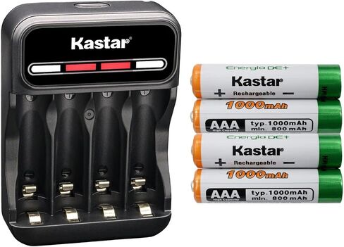 Kastar 16-Pack AAAJ 1.2V 1000mAh Ni-MH Battery and CMH4 Charger Compatible with Panasonic KX-TGA430 KX-TGA430B KX-TGA470 KX-TGA550M KX-TGA630 KX-TGA630S KX-TGA641 KX-TGA641T KX-TGA651 KX-TGA653 in Saudi Arabia