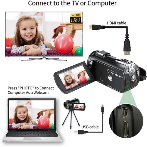 ORDRO 4K كاميرا فيديو كاميرا فيديو HDR-AC5 كاميرا تسجيل فيديو 12X عدسة بصرية 3.1 بوصة IPS Ultra HD 1080P 60FPS مسجل كاميرا رقمية كاميرات فيديو واي فاي مع ميكروفون وعدسة زاوية واسعة ومثبت محمول in Kuwait