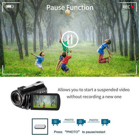 ORDRO 4K كاميرا فيديو كاميرا فيديو HDR-AC5 كاميرا تسجيل فيديو 12X عدسة بصرية 3.1 بوصة IPS Ultra HD 1080P 60FPS مسجل كاميرا رقمية كاميرات فيديو واي فاي مع ميكروفون وعدسة زاوية واسعة ومثبت محمول in Kuwait