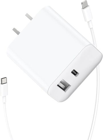 USB C Wall Charger PD 20W, Dual Port Power Delivery Fast Charge Block Plug Adapter Compatible with iPhone 15/14/13/12/11/Pro Max, XS/XR/X, AirPods, Samsung Galaxy and More in Saudi Arabia