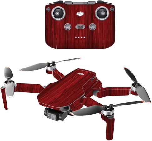 MightySkins Compatible with DJI Mini 2 Portable Drone - Black Wood | Protective, Durable, and Unique Vinyl Decal wrap Cover | Easy to Apply, Remove, and Change Styles | Made in The USA in Saudi Arabia