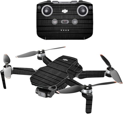 MightySkins Compatible with DJI Mini 2 Portable Drone - Black Wood | Protective, Durable, and Unique Vinyl Decal wrap Cover | Easy to Apply, Remove, and Change Styles | Made in The USA in Saudi Arabia