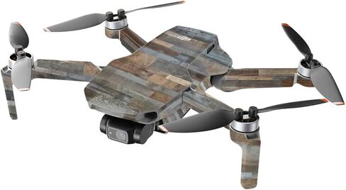 MightySkins Compatible with DJI Mini 2 Portable Drone - Black Wood | Protective, Durable, and Unique Vinyl Decal wrap Cover | Easy to Apply, Remove, and Change Styles | Made in The USA in Saudi Arabia