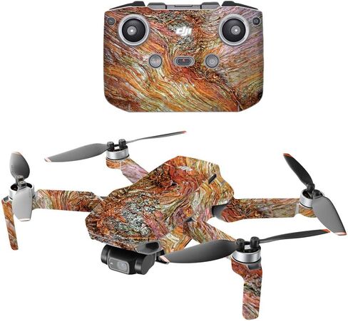 MightySkins Compatible with DJI Mini 2 Portable Drone - Black Wood | Protective, Durable, and Unique Vinyl Decal wrap Cover | Easy to Apply, Remove, and Change Styles | Made in The USA in Saudi Arabia
