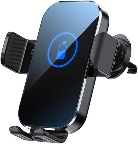 Car Phone Holder Wireless Charger - Fast Charging Cell Phone Car Mount - Wireless Car Charger Mount Compatible with iPhone 15 14 13 12 11 Pro Max, Samsung Galaxy in Saudi Arabia