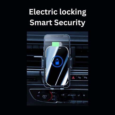 Car Phone Holder Wireless Charger - Fast Charging Cell Phone Car Mount - Wireless Car Charger Mount Compatible with iPhone 15 14 13 12 11 Pro Max, Samsung Galaxy in Saudi Arabia