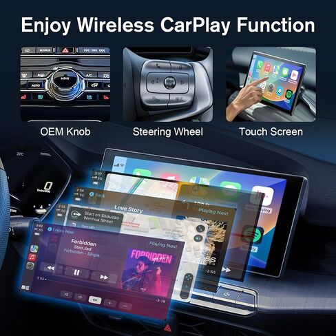 محول CarPlay اللاسلكي لهاتف iPhone، محول Apple Car Play اللاسلكي 2024، تحويل سلكي إلى توصيل لاسلكي مباشر USB A، دونجل Magic Link CarPlay للسيارات المزودة بـ OEM سلكي CarPlay ولنظام التشغيل iOS 10 + in Saudi Arabia