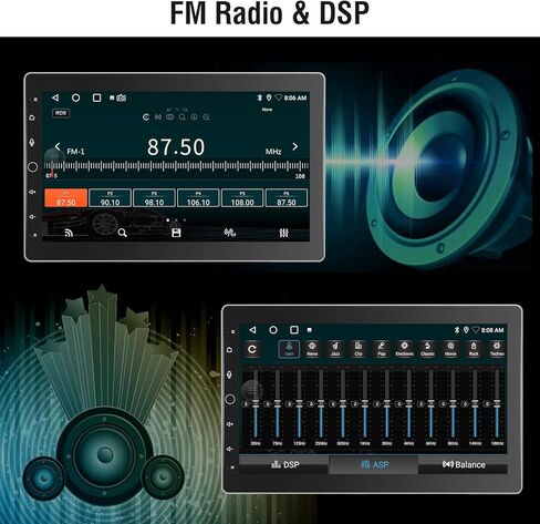 مزدوج الدين سيارة ستيريو تعمل باللمس CarPlay اللاسلكية الروبوت السيارات، 10 بوصة دوران راديو السيارة الروبوت مع نظام تحديد المواقع والملاحة بلوتوث واي فاي ميرورلينك، سيارة عائمة الصوت مشغل الوسائط المتعددة in Kuwait