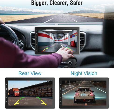 مزدوج الدين سيارة ستيريو تعمل باللمس CarPlay اللاسلكية الروبوت السيارات، 10 بوصة دوران راديو السيارة الروبوت مع نظام تحديد المواقع والملاحة بلوتوث واي فاي ميرورلينك، سيارة عائمة الصوت مشغل الوسائط المتعددة in Kuwait
