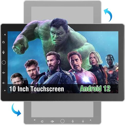 مزدوج الدين سيارة ستيريو تعمل باللمس CarPlay اللاسلكية الروبوت السيارات، 10 بوصة دوران راديو السيارة الروبوت مع نظام تحديد المواقع والملاحة بلوتوث واي فاي ميرورلينك، سيارة عائمة الصوت مشغل الوسائط المتعددة in Kuwait