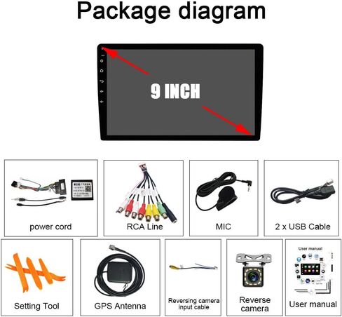 ستيريو سيارة 4+64G Android 13 لسيارة Subaru Outback Legacy 2015-2019 مع Android Auto، راديو سيارة بشاشة تعمل باللمس 9 بوصة مع وصلة مرآة بلوتوث FM/RDS راديو WiFi GPS SWC مزدوج USB+AHD كاميرا احتياطية in Kuwait