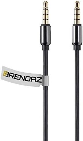 BRENDAZ Auxiliary AUX 3.5mm TRRS Audio & Microphone Cable, Universal 4-Conductor Stereo Cord for Smartphone, Headphone, Microphone, PC, Car Stereo to Connect 3.5mm Enabled Devices (3-Feet) in Saudi Arabia