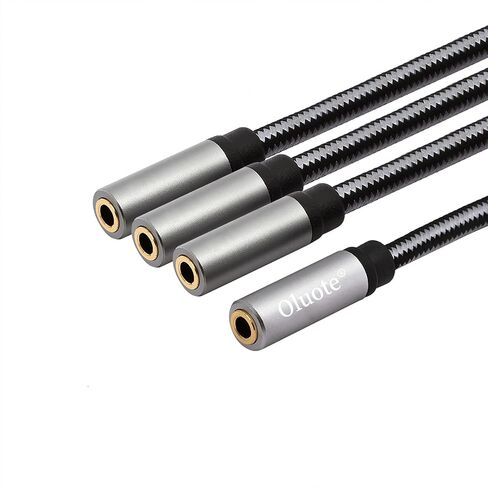 Oluote TRS 3.5mm Female to 3 Ports TRS 3.5mm Female Stereo Jack Auxiliary Audio Cable, for Speaker, Smartphone, Multi-Function Earphone, PC,Tablet (0.3M/0.98FT) in Saudi Arabia