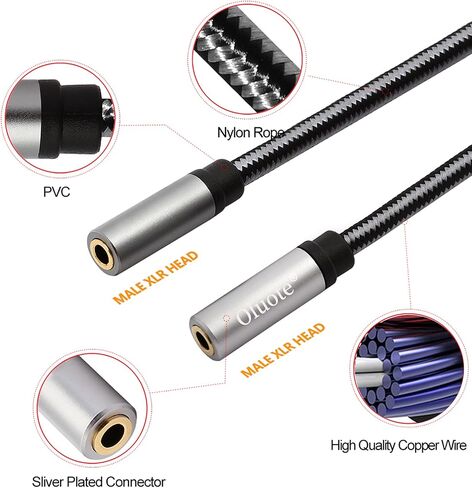 Oluote TRS 3.5mm Female to 3 Ports TRS 3.5mm Female Stereo Jack Auxiliary Audio Cable, for Speaker, Smartphone, Multi-Function Earphone, PC,Tablet (0.3M/0.98FT) in Saudi Arabia