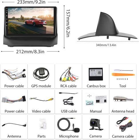 [2+32G] ستيريو سيارة Android 13 لسيارة Ford Fiesta 2009-2014 مع Apple Carplay&Android Auto، راديو سيارة 9 بوصة مع وصلة مرآة بلوتوث FM/RDS راديو WiFi GPS Navigation SWC Dual USB+AHD كاميرا احتياطية in Saudi Arabia