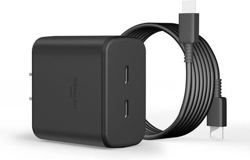 45W USB-C Charger, Dual Port Super Fast Charger Type C with 5Ft USB-C Cable Support Samsung Fast Charger for Galaxy S24 Ultra/S24/S24+/S23 Ultra/S23/S23+/S22/S20/S21, Tab S7/S8, Note10/Note20 in Kuwait