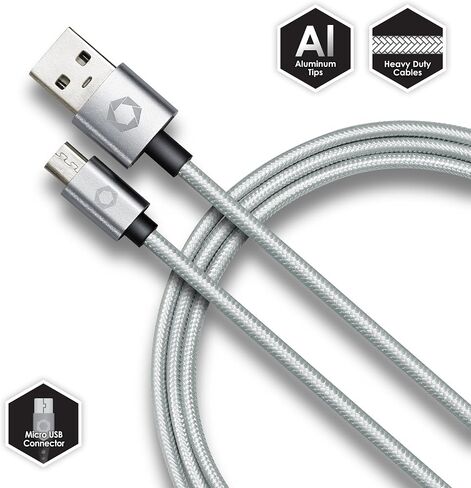 Titanium 6FT Tangle Free Heavy Duty 3.5mm to 3.5mm AUX/Auxiliary Audio Cable. Built to Last! Includes Aluminum Tips for Optimum Connectivity: Black in Saudi Arabia