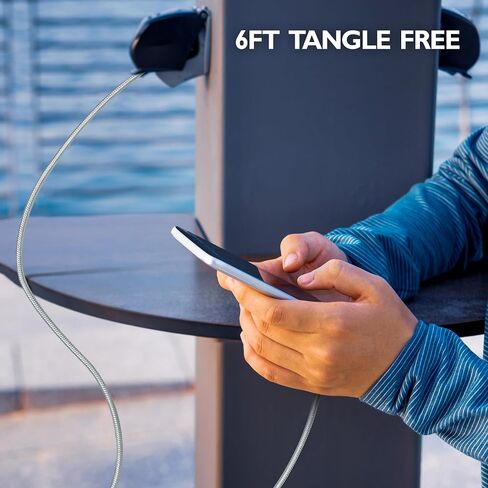 Titanium 6FT Tangle Free Heavy Duty 3.5mm to 3.5mm AUX/Auxiliary Audio Cable. Built to Last! Includes Aluminum Tips for Optimum Connectivity: Black in Saudi Arabia