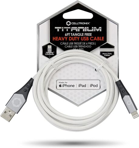 Titanium 6FT Tangle Free Heavy Duty 3.5mm to 3.5mm AUX/Auxiliary Audio Cable. Built to Last! Includes Aluminum Tips for Optimum Connectivity: Black in Saudi Arabia