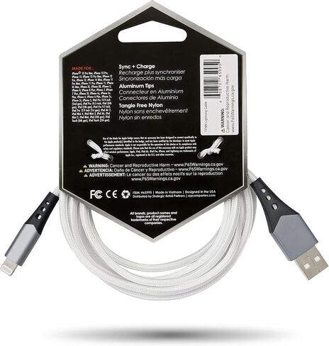 Titanium 6FT Tangle Free Heavy Duty 3.5mm to 3.5mm AUX/Auxiliary Audio Cable. Built to Last! Includes Aluminum Tips for Optimum Connectivity: Black in Saudi Arabia