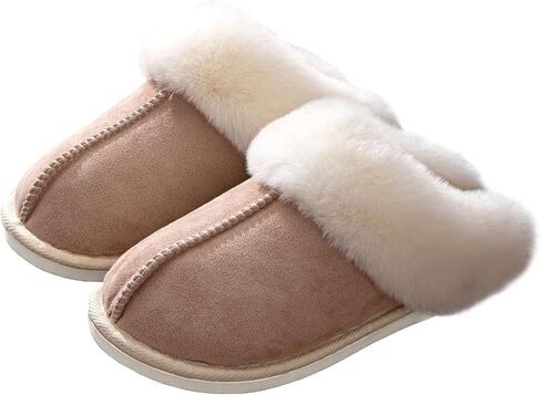 Fuzzy Memory Foam Slippers for Women Men, Cozy Plush Fluffy Winter House Shoes for Indoor Outdoor in Saudi Arabia