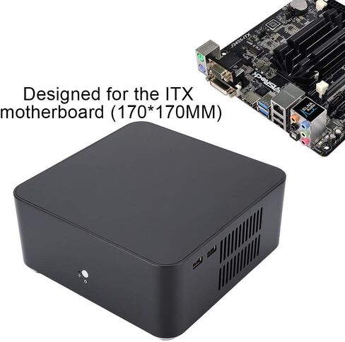 حقيبة ألعاب Mini-ITX PC - حقيبة كمبيوتر L80 Mini-ITX، حقيبة كمبيوتر Mini-ITX من الألومنيوم، حافظة كمبيوتر HTPC(170 × 170 مم ITX اللوحة الأم) (أسود-USB 2.0) in Saudi Arabia