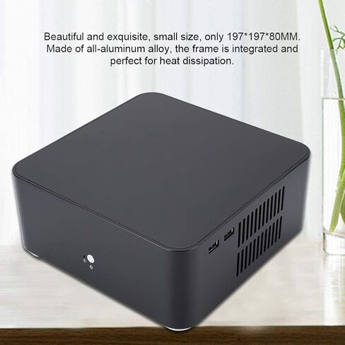 حقيبة ألعاب Mini-ITX PC - حقيبة كمبيوتر L80 Mini-ITX، حقيبة كمبيوتر Mini-ITX من الألومنيوم، حافظة كمبيوتر HTPC(170 × 170 مم ITX اللوحة الأم) (أسود-USB 2.0) in Saudi Arabia