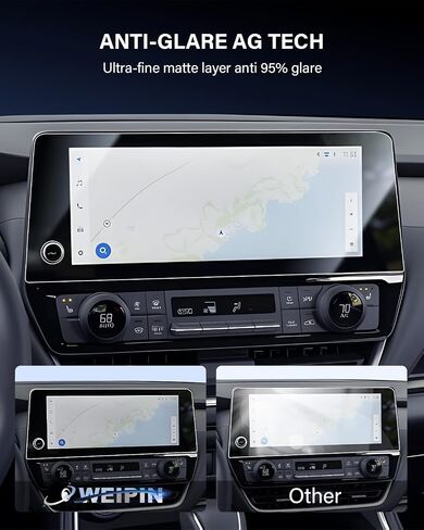واقي شاشة سيارة مقاس 12.3 بوصة لسيارة Toyota Grand Highlander (XLE، Limited، Platinum) لعام 2024 من الزجاج المقسى بصلابة 9H - غير لامع/مضاد للوهج/مضاد لبصمات الأصابع in Saudi Arabia