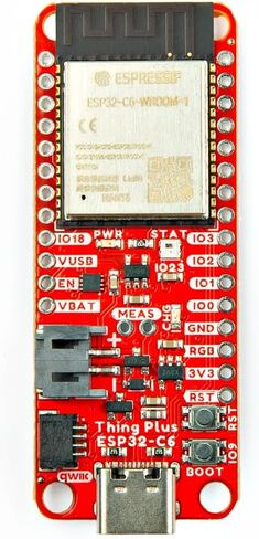 SparkFun Thing Plus - وحدة ESP32-C6، ESP32-C6 WROOM-1-N16 ذات إمكانيات لاسلكية ومعالج دقيق أحادي النواة، USB-C وSD، الأبعاد: 2.55 بوصة × 0.9 بوصة in Saudi Arabia