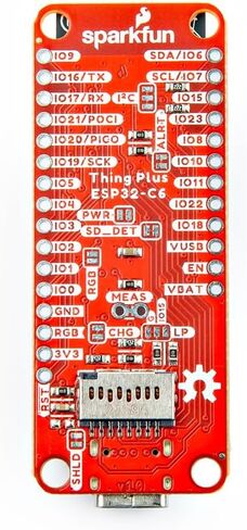 SparkFun Thing Plus - وحدة ESP32-C6، ESP32-C6 WROOM-1-N16 ذات إمكانيات لاسلكية ومعالج دقيق أحادي النواة، USB-C وSD، الأبعاد: 2.55 بوصة × 0.9 بوصة in Saudi Arabia