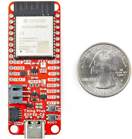 SparkFun Thing Plus - وحدة ESP32-C6، ESP32-C6 WROOM-1-N16 ذات إمكانيات لاسلكية ومعالج دقيق أحادي النواة، USB-C وSD، الأبعاد: 2.55 بوصة × 0.9 بوصة in Saudi Arabia