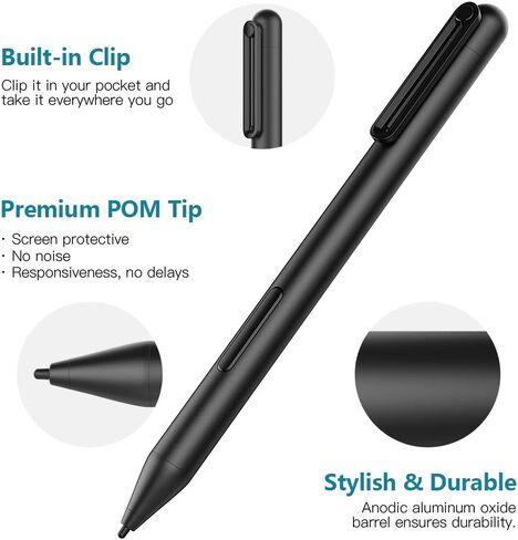 MoKo Stylus Pen for Microsoft Surface, Upgraded 4096 Pressure Sensitivity Stylus, Compatible with Surface Pro 9/8/7+/7/6/5/4/3/X, Surface Go 3/2/1, Surface Book 3/2/1, Laptop 1-5,Surface Studio 2+/2/1 in Saudi Arabia