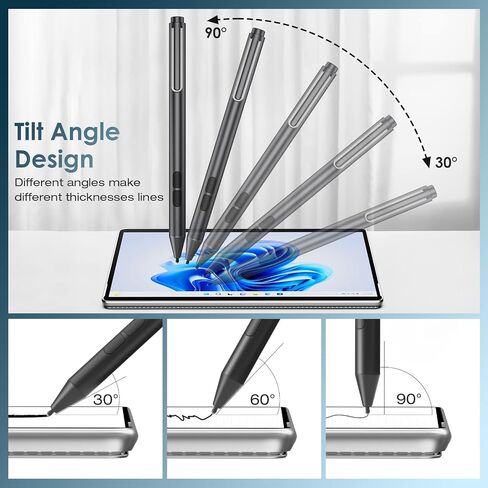 MoKo Stylus Pen for Microsoft Surface, Upgraded 4096 Pressure Sensitivity Stylus, Compatible with Surface Pro 9/8/7+/7/6/5/4/3/X, Surface Go 3/2/1, Surface Book 3/2/1, Laptop 1-5,Surface Studio 2+/2/1 in Saudi Arabia