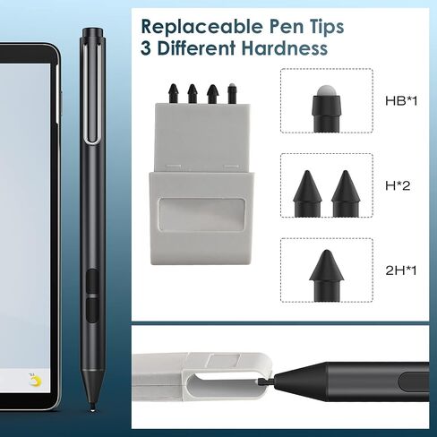 MoKo Stylus Pen for Microsoft Surface, Upgraded 4096 Pressure Sensitivity Stylus, Compatible with Surface Pro 9/8/7+/7/6/5/4/3/X, Surface Go 3/2/1, Surface Book 3/2/1, Laptop 1-5,Surface Studio 2+/2/1 in Saudi Arabia