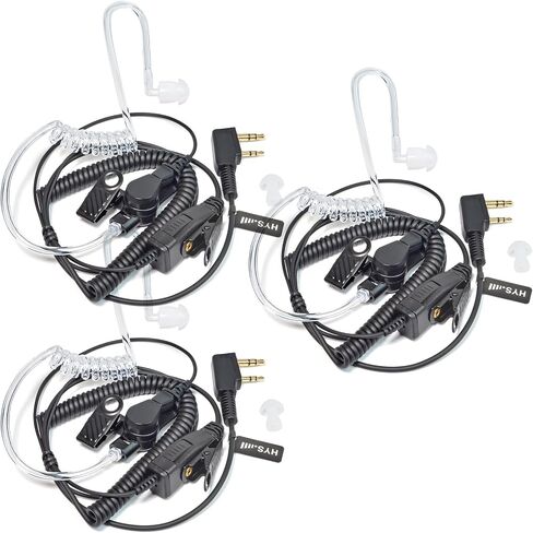 HYS Surveillance Headset Earpiece Clear Acoustic Coil Tube Earbud Audio Kit for Kenwood PUXING Baofeng UV-5R BF-888S 2 Way Radio in Saudi Arabia